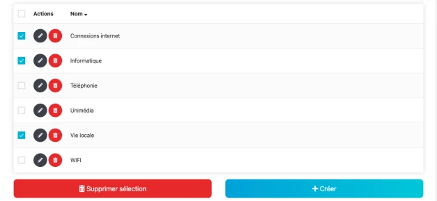 Actions multiples dans les listes