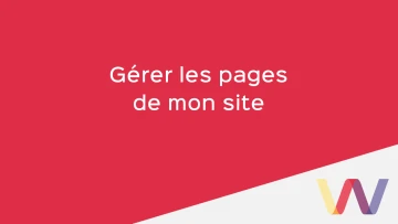 Gérer les pages de mon site